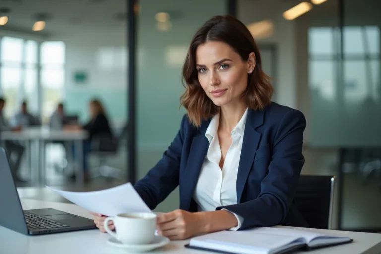 Femme daffaires confiante en bureau moderne