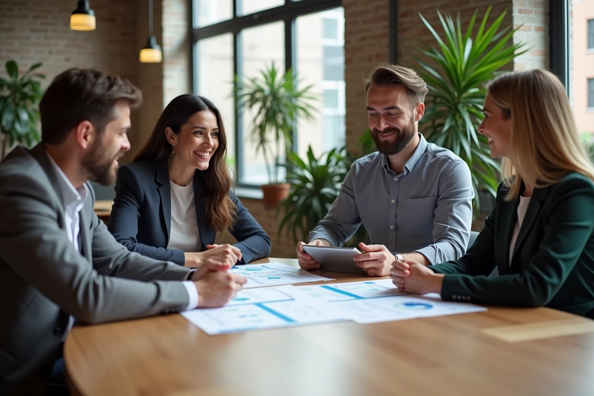 Groupe de professionnels en réunion de travail